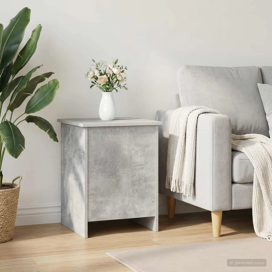 Coffre de rangement avec stockage Gris béton 40 x 40 x 50 cm - 4