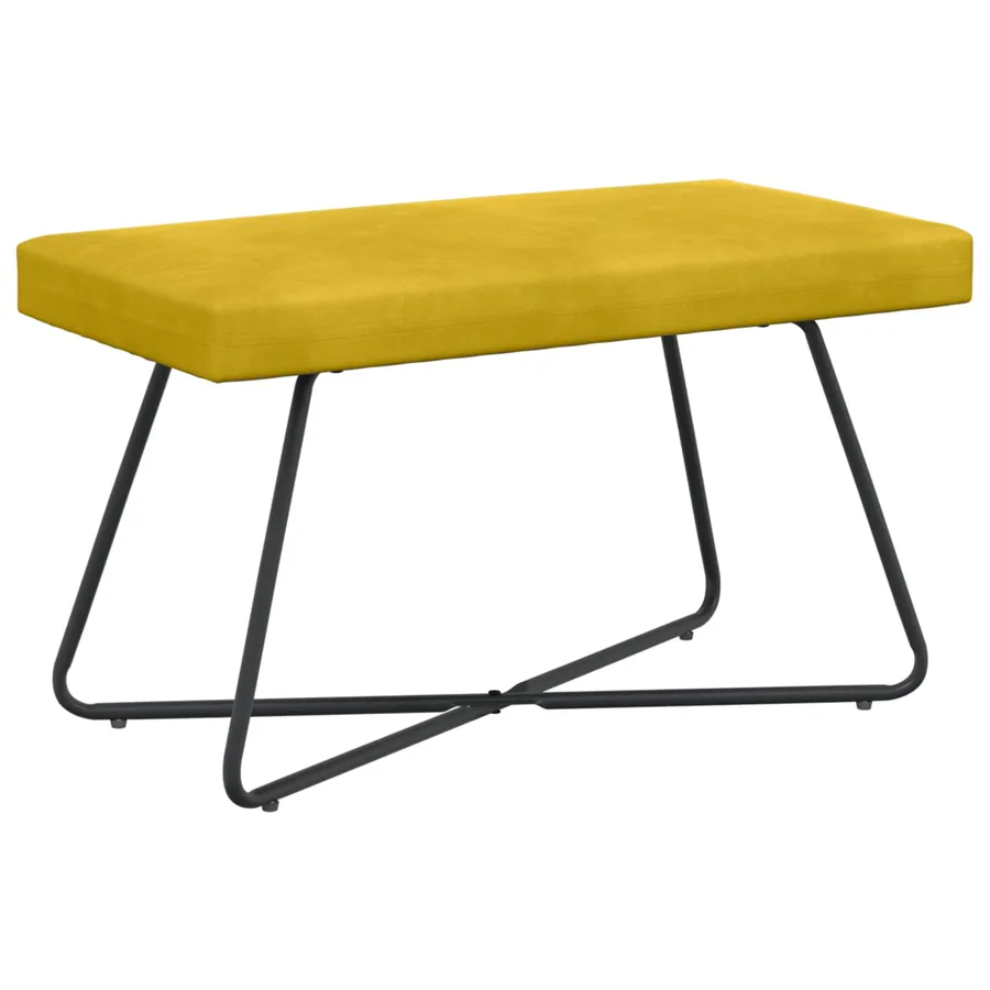 banc Jaune 80 x 40 x 45 cm Velours - 2