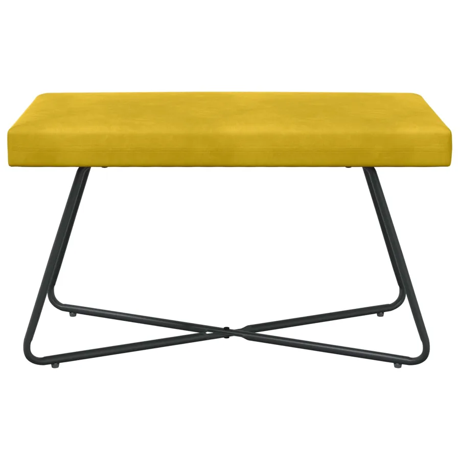 banc Jaune 80 x 40 x 45 cm Velours - 5