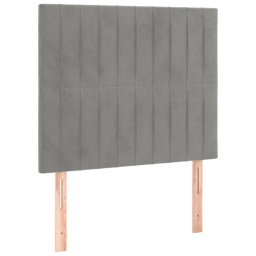 Cadre de lit sans matelas gris clair 90x200 cm velours - 8