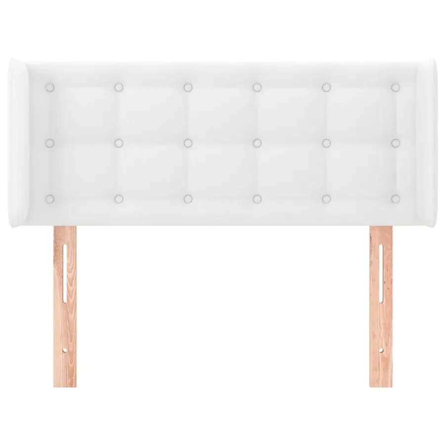 Tête de lit avec oreilles Blanc 93x16x78/88 cm Similicuir - 3