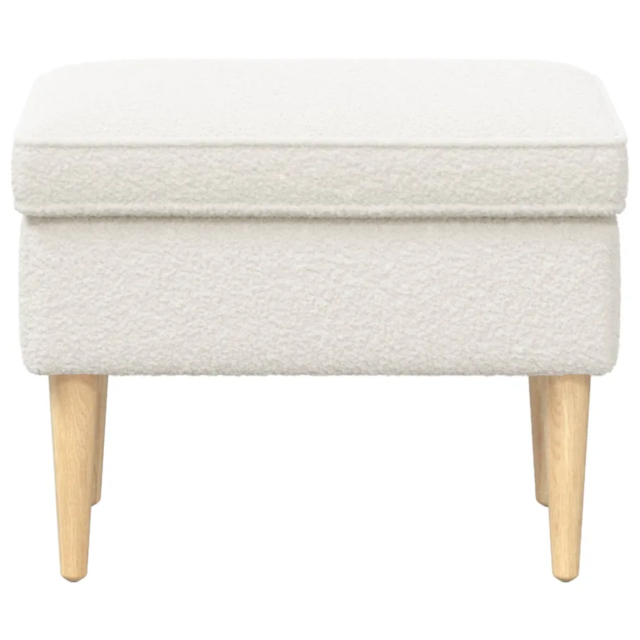 Pouf Crème 55 x 35 x 41 cm Bouclé - 3
