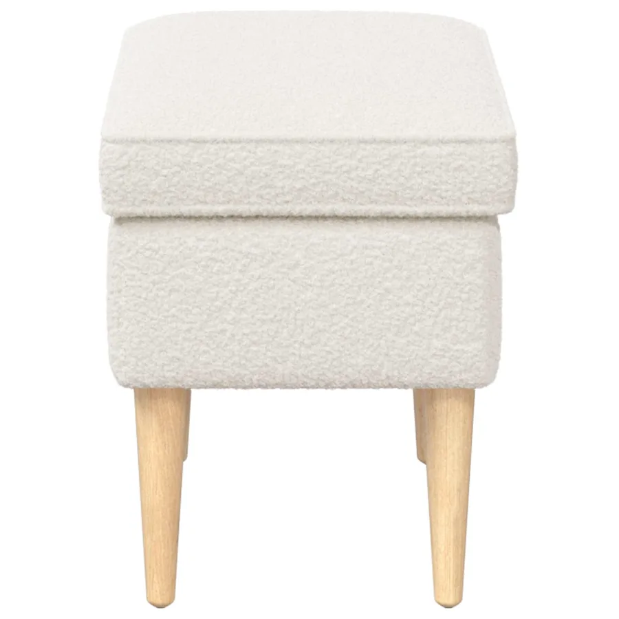 Pouf Crème 55 x 35 x 41 cm Bouclé - 4