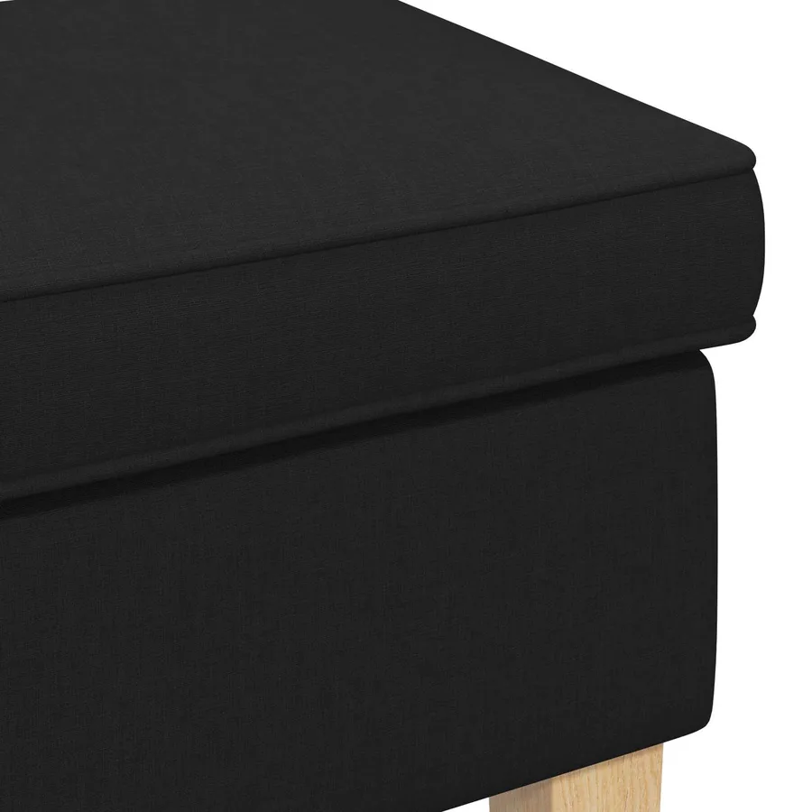 Pouf Noir 55 x 35 x 41 cm Tissu - 5
