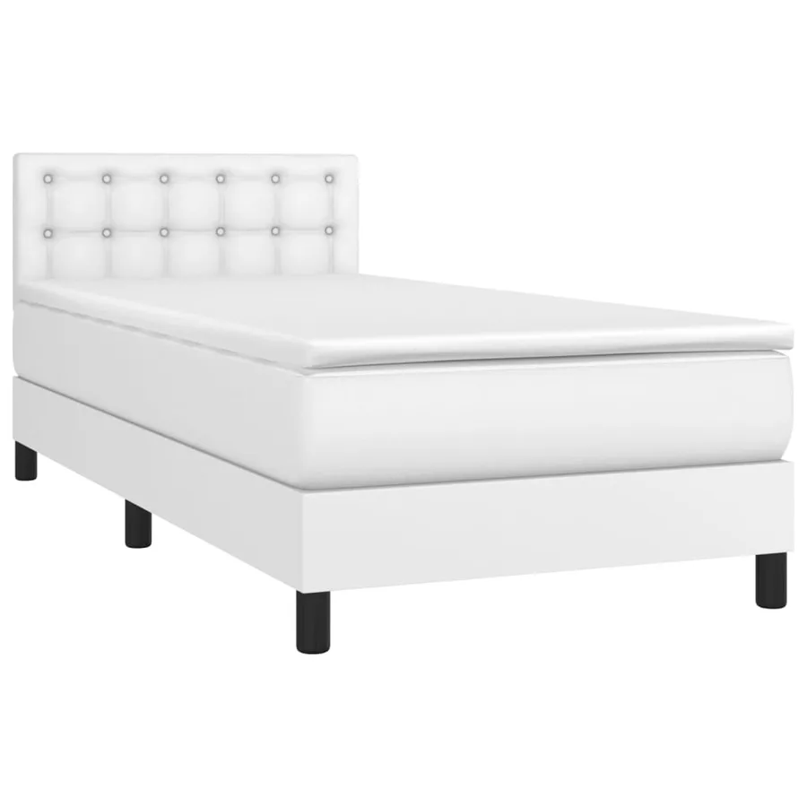 Sommier à lattes de lit avec matelas et LED Blanc 90x190cm - 3