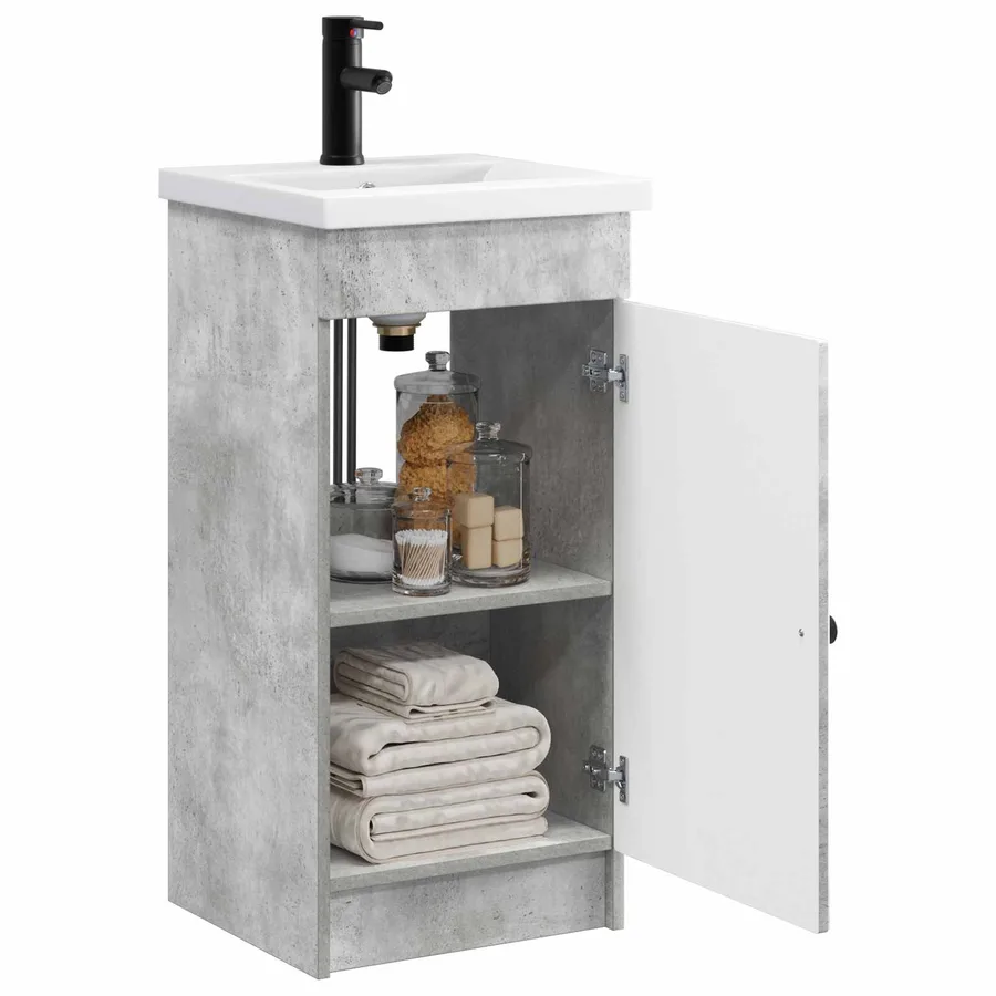 Meuble de salle de bain avec évier Gris béton 42 x 40 x 84,5 cm - 3