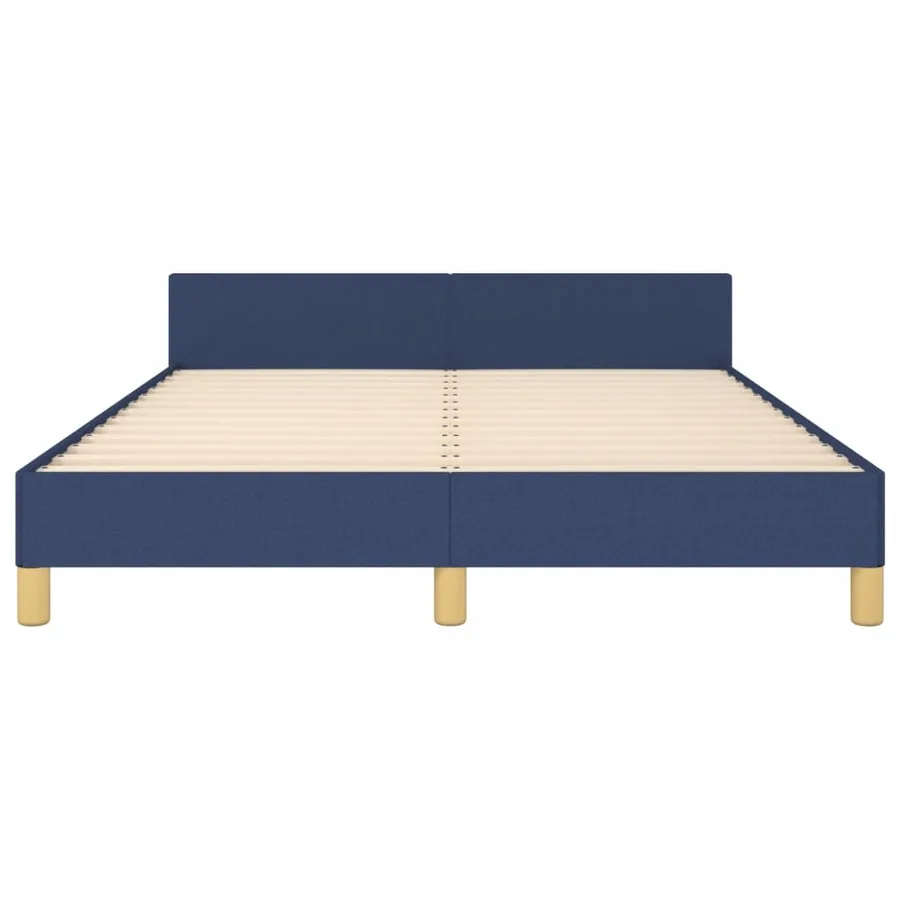 Cadre de lit sans matelas bleu 140x200 cm tissu - 6