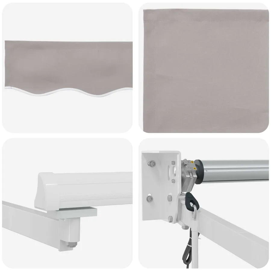Auvent rétractable électrique Gris clair et blanc 3,5 x 2 m - 7