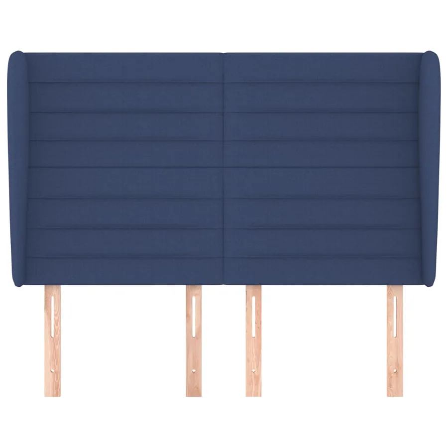 Tête de lit avec oreilles Bleu 147x23x118/128 cm Tissu - 3