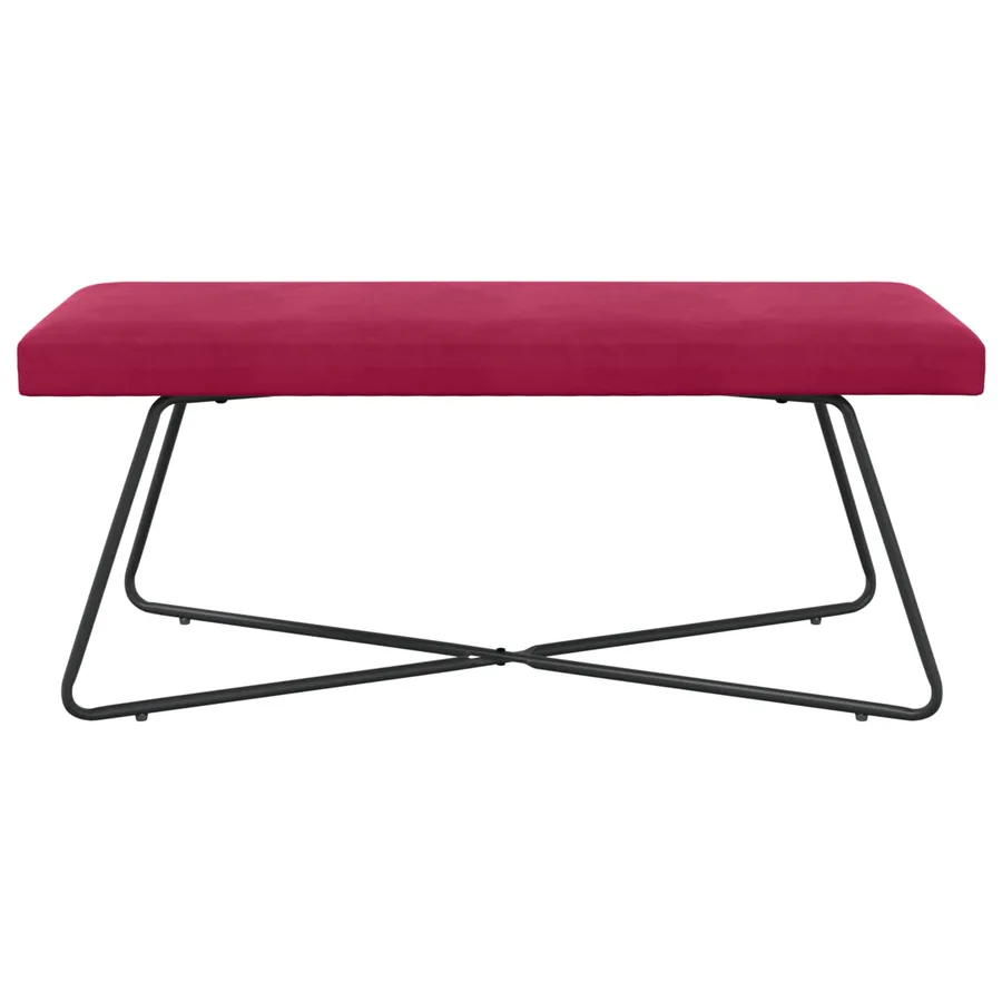 banc Bordeaux 110 x 40 x 45 cm Velours - 5
