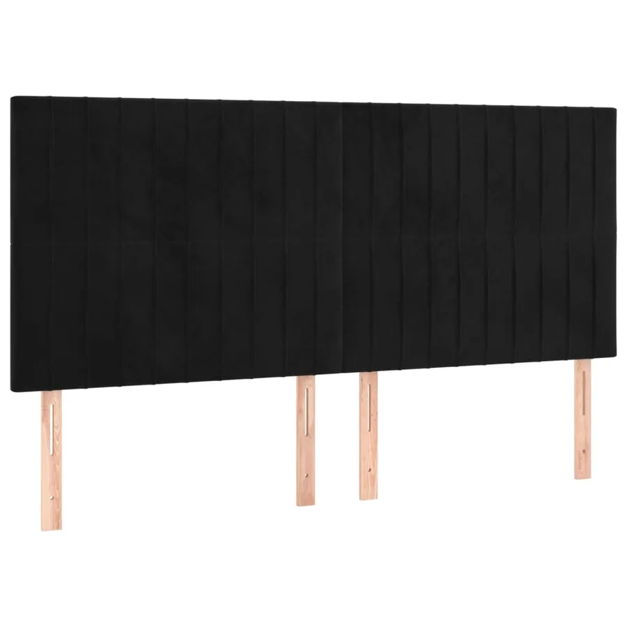 Sommier à lattes de lit et matelas Noir 200x200 cm Velours - 6