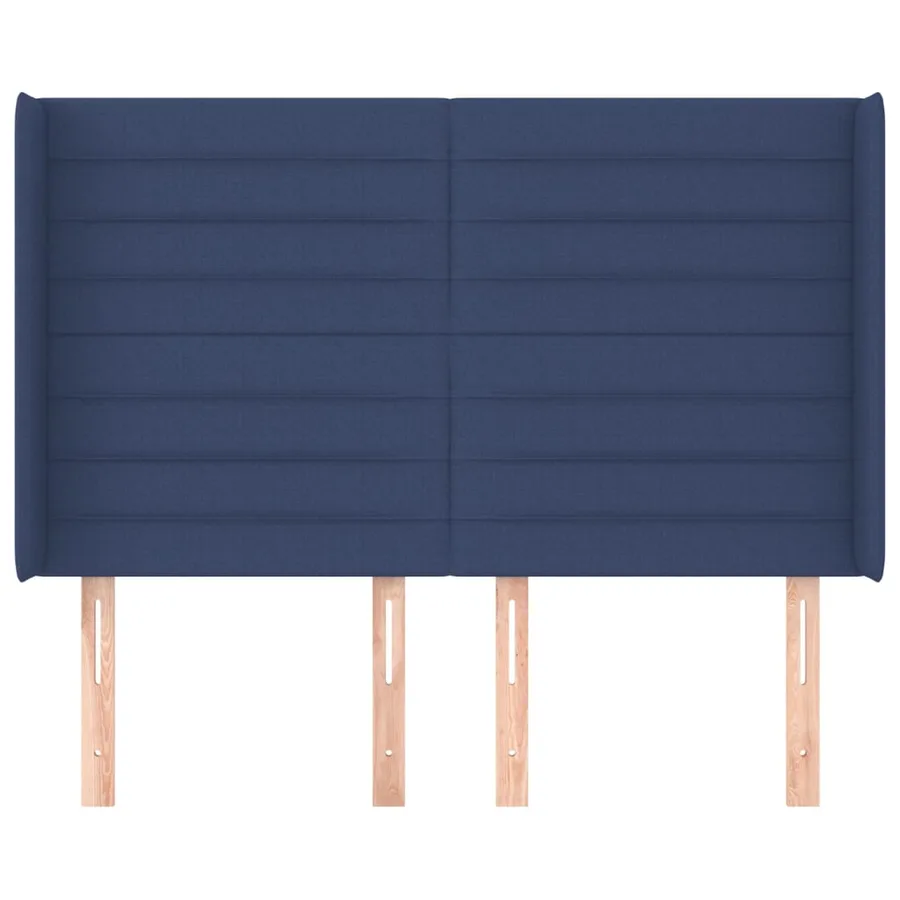 Tête de lit avec oreilles Bleu 147x16x118/128 cm Tissu - 3