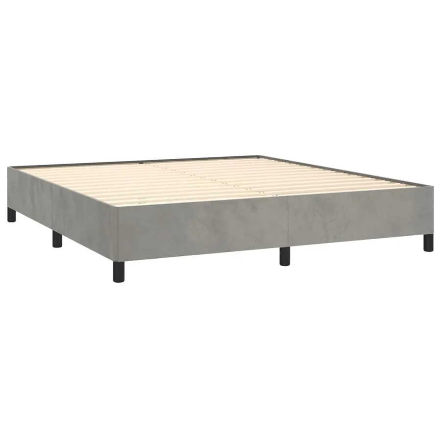 Sommier à lattes de lit et matelas Gris clair 180x200cm Velours - 4