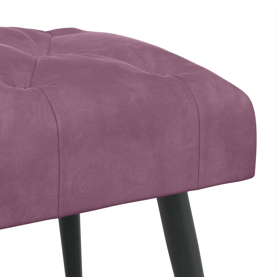 Banc avec capitonnage bouton Pourpre 60 x 40 x 45 cm Velours - 6