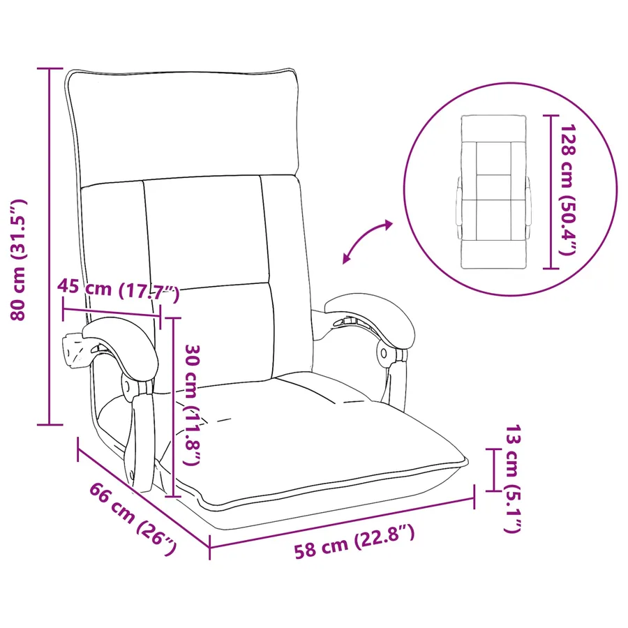 Fauteuil de sol ajustable Gris clair Tissu - 11
