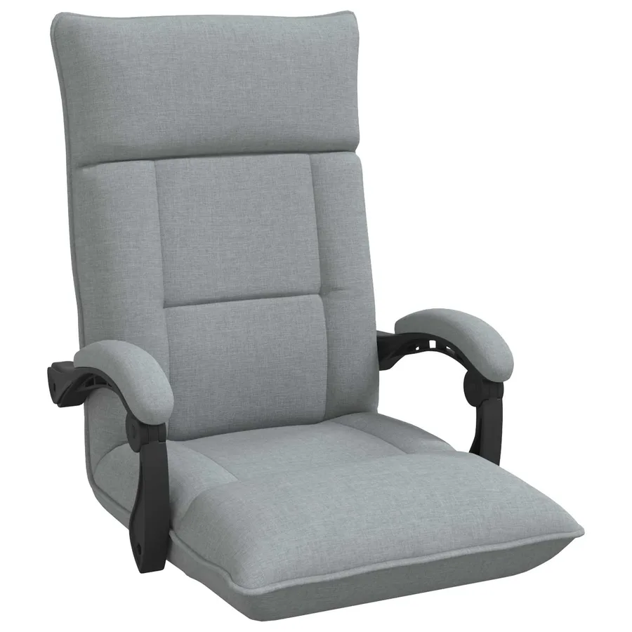 Fauteuil de sol ajustable Gris clair Tissu - 2