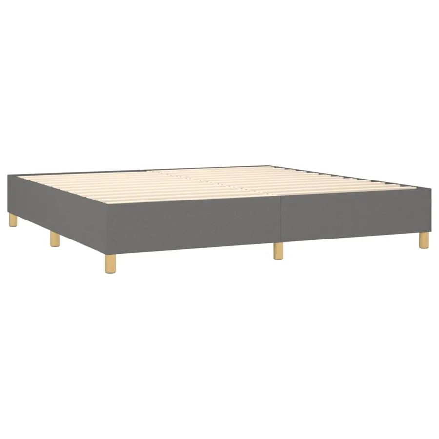 Sommier à lattes de lit et matelas et LED Gris foncé 200x200 cm - 5