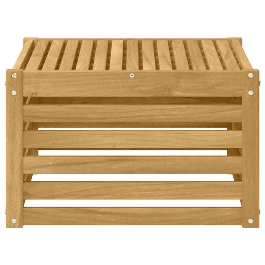 Table de jardin Bois d'Acacia Massif Blanc 59 x 59 x 37 cm - 3