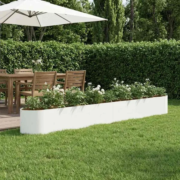 Jardin surélevé Blanc 380 x 40 x 40 cm Acier