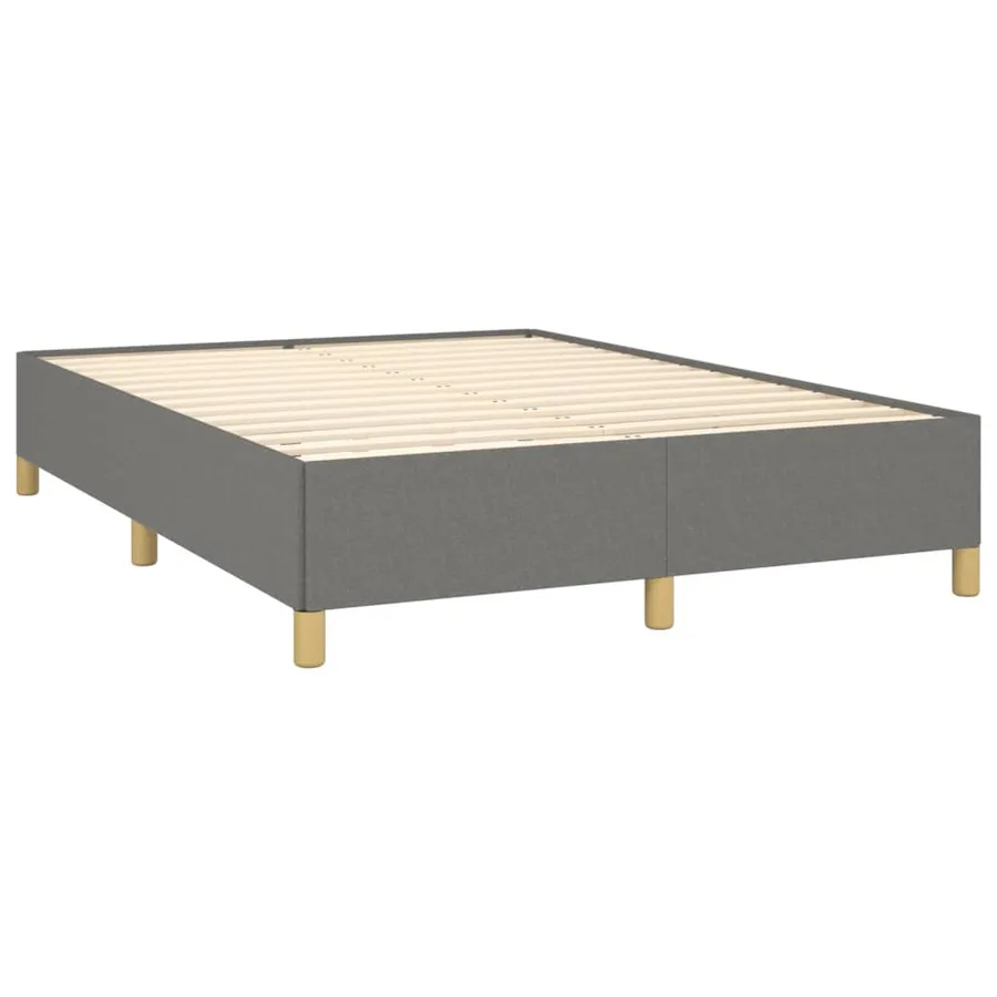Sommier à lattes de lit avec matelas Gris foncé 140x200cm Tissu - 4