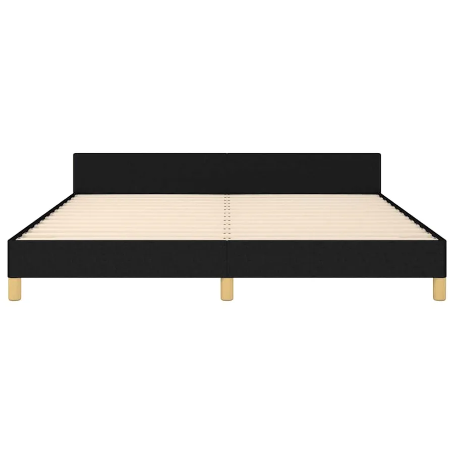 Cadre de lit sans matelas noir 180x200 cm tissu - 6