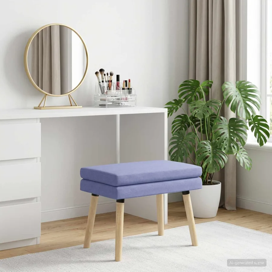 Banc à double couche Bleu denim 60 x 40 x 46 cm Tissu