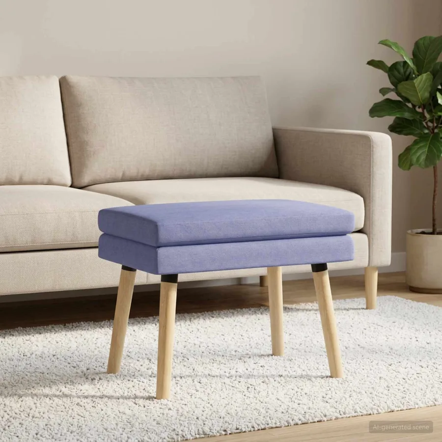 Banc à double couche Bleu denim 60 x 40 x 46 cm Tissu - 3