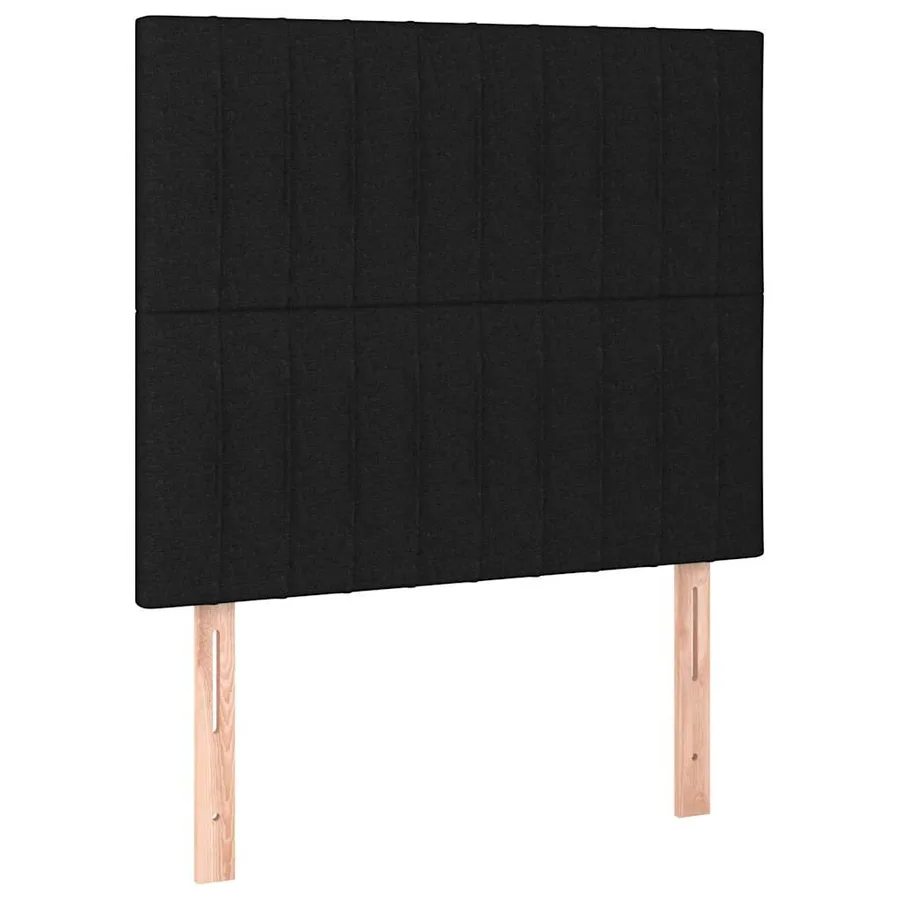 Sommier à lattes de lit et matelas et LED Noir 90x200 cm Tissu - 7