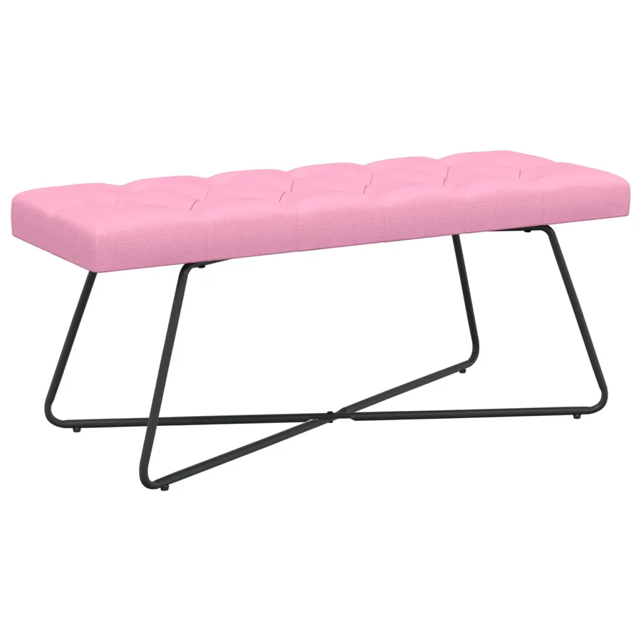 Banc avec capitonnage bouton Rose 110 x 40 x 46 cm Tissu - 2