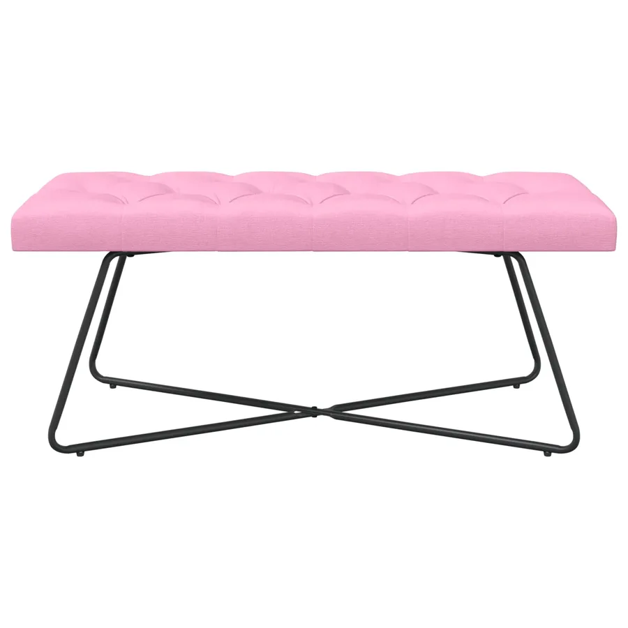 Banc avec capitonnage bouton Rose 110 x 40 x 46 cm Tissu - 5