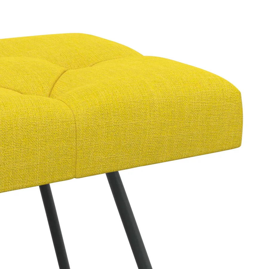 Banc avec capitonnage bouton Jaune clair 110 x 40 x 46 cm Tissu - 7