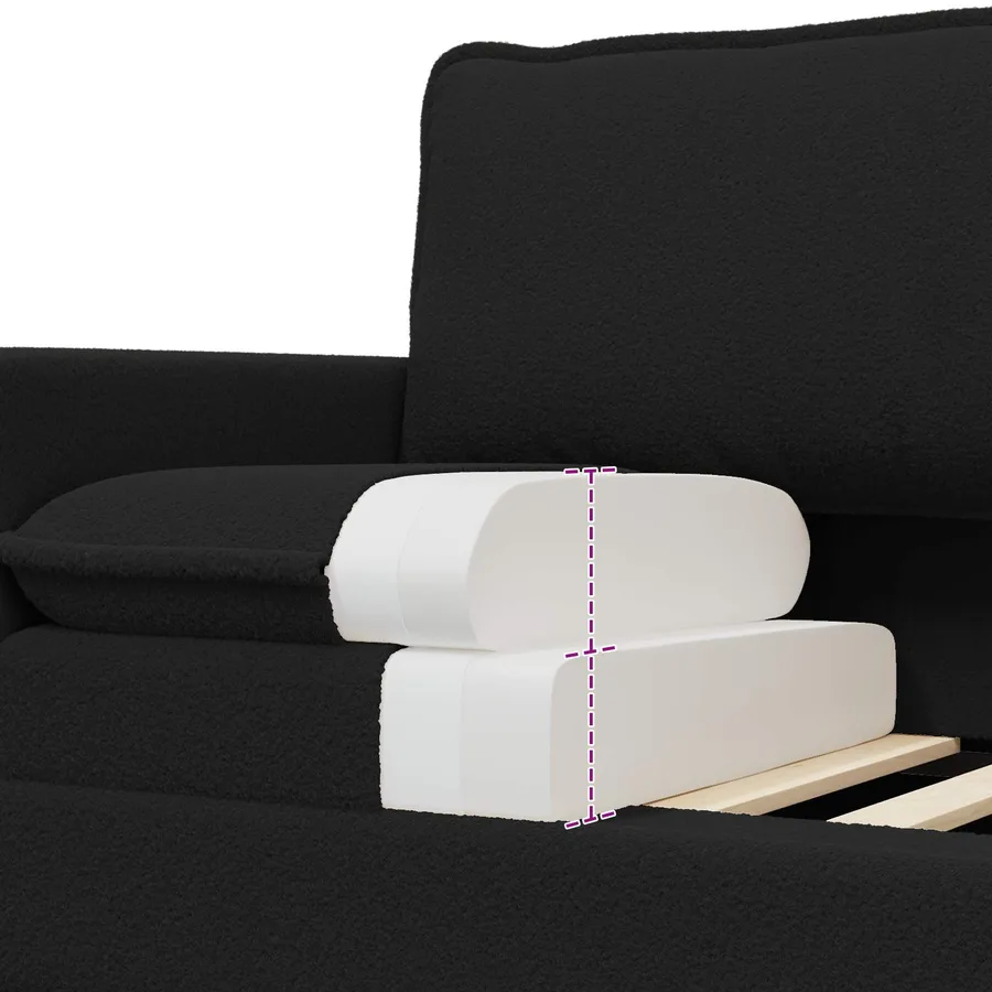 Canapé Noir 156 x 81 x 87,5 cm Tissu - 7