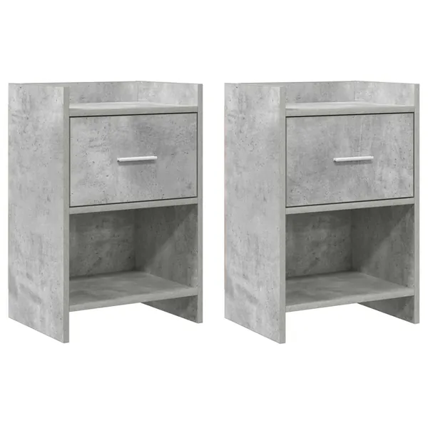 Tables de chevet 2 pcs Gris béton 40 x 30 x 60 cm