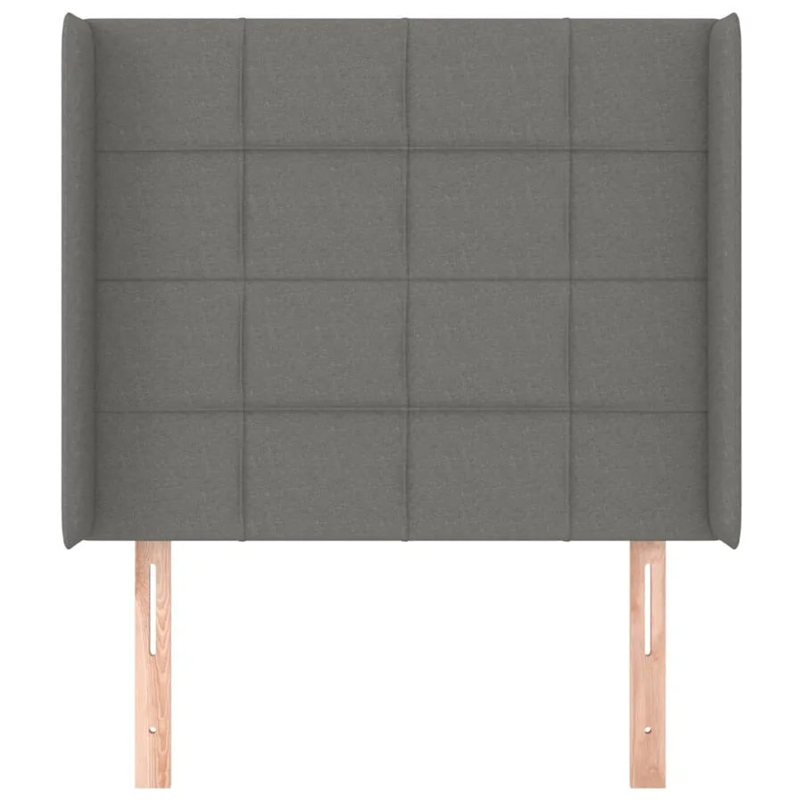 Tête de lit avec oreilles Gris foncé 103x16x118/128 cm Tissu - 3