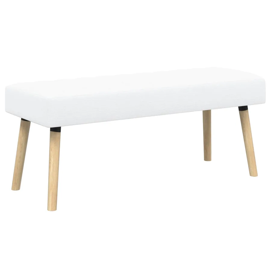 Banc capitonné canal Blanc 110 x 40 x 46 cm Tissu - 2