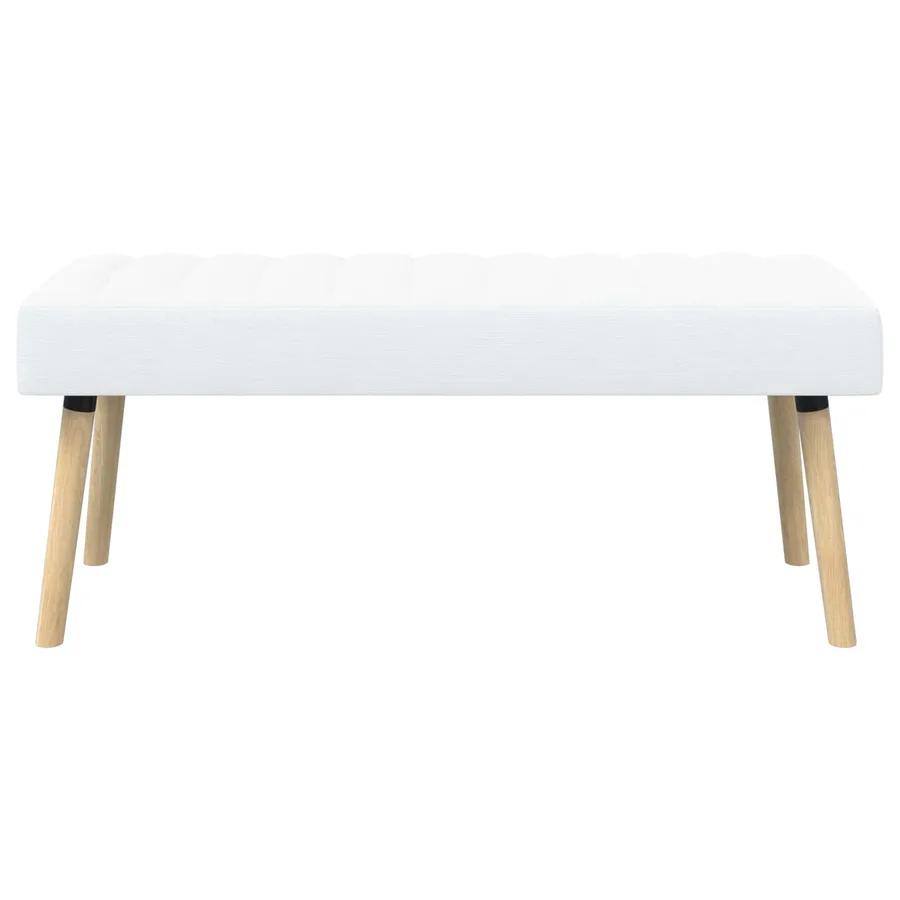 Banc capitonné canal Blanc 110 x 40 x 46 cm Tissu - 5
