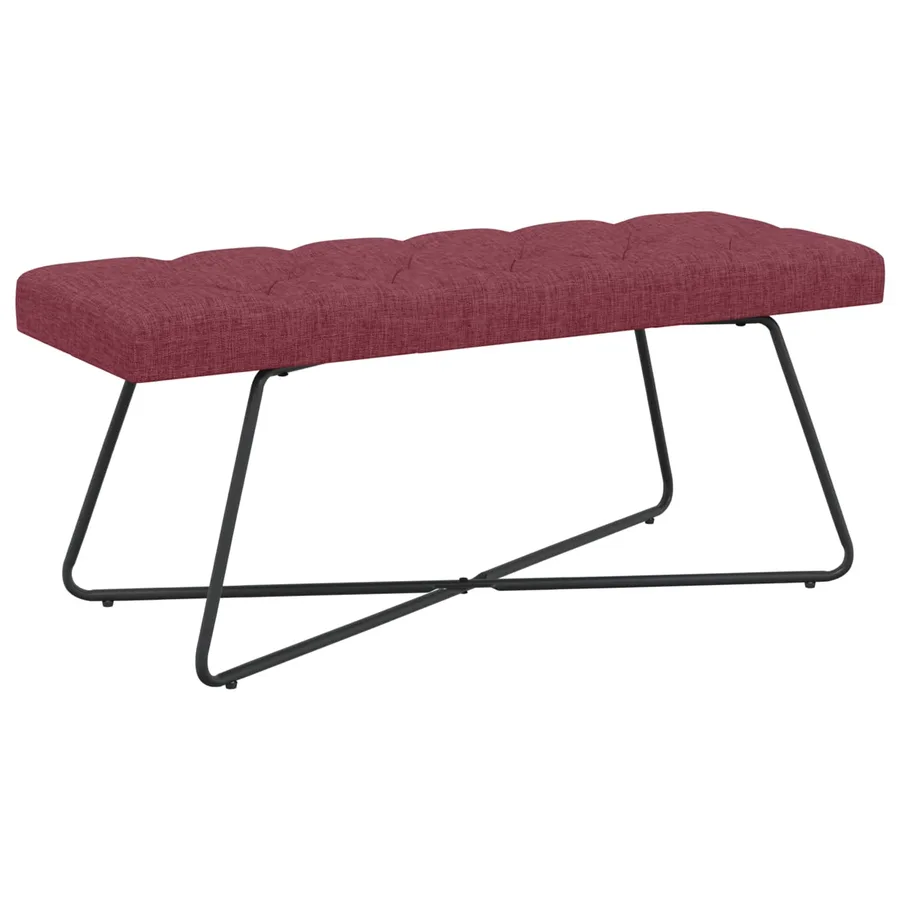 Banc avec capitonnage bouton Bordeaux 110 x 40 x 46 cm Tissu - 2