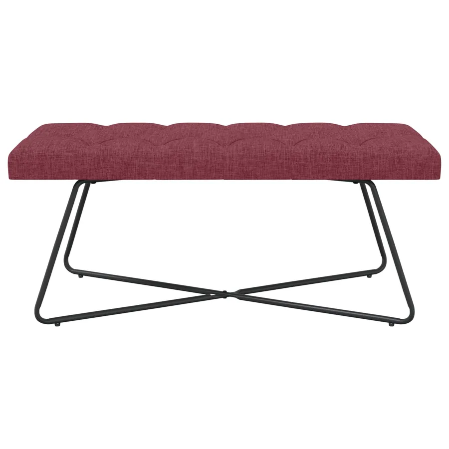 Banc avec capitonnage bouton Bordeaux 110 x 40 x 46 cm Tissu - 5