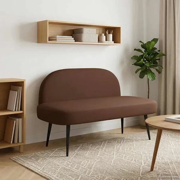 Banc rembourré avec dossier Marron 110 x 60 x 76 cm Simili cuir