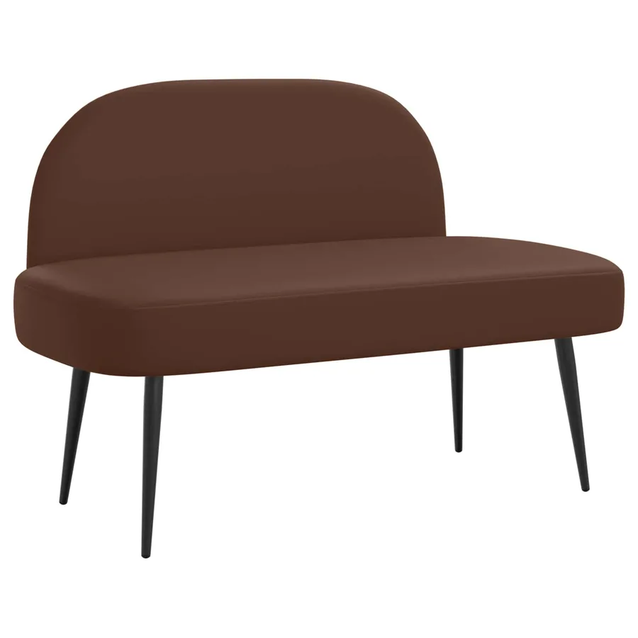 Banc rembourré avec dossier Marron 110 x 60 x 76 cm Simili cuir - 2