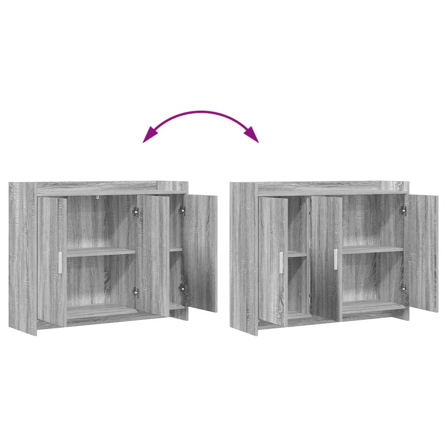 Buffet Sonoma gris 98,5 x 33 x 80 cm Bois d'ingénierie - 10