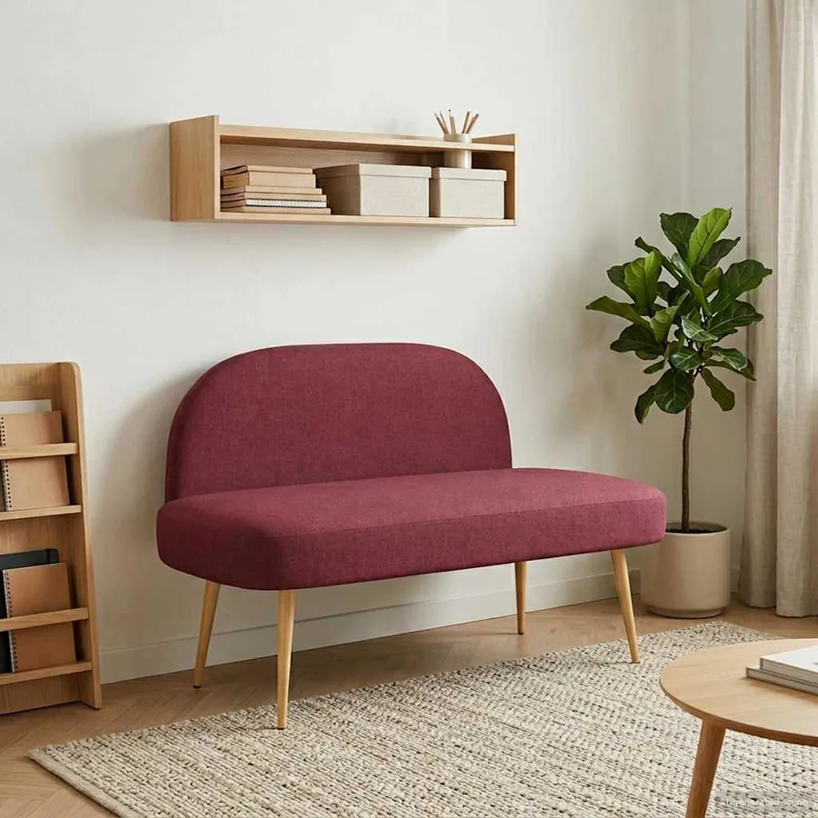 Banc rembourré avec dossier Bordeaux 110 x 60 x 76 cm Polyester