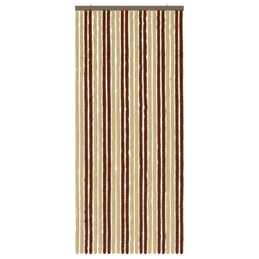 Rideau anti-insectes en chenille Marron et beige 100 x 230 cm - 3