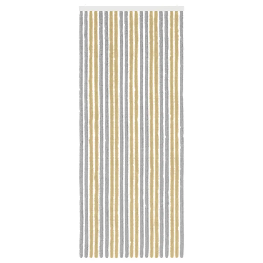 Rideau anti-insectes en chenille Gris et Beige 90 x 220 cm - 3