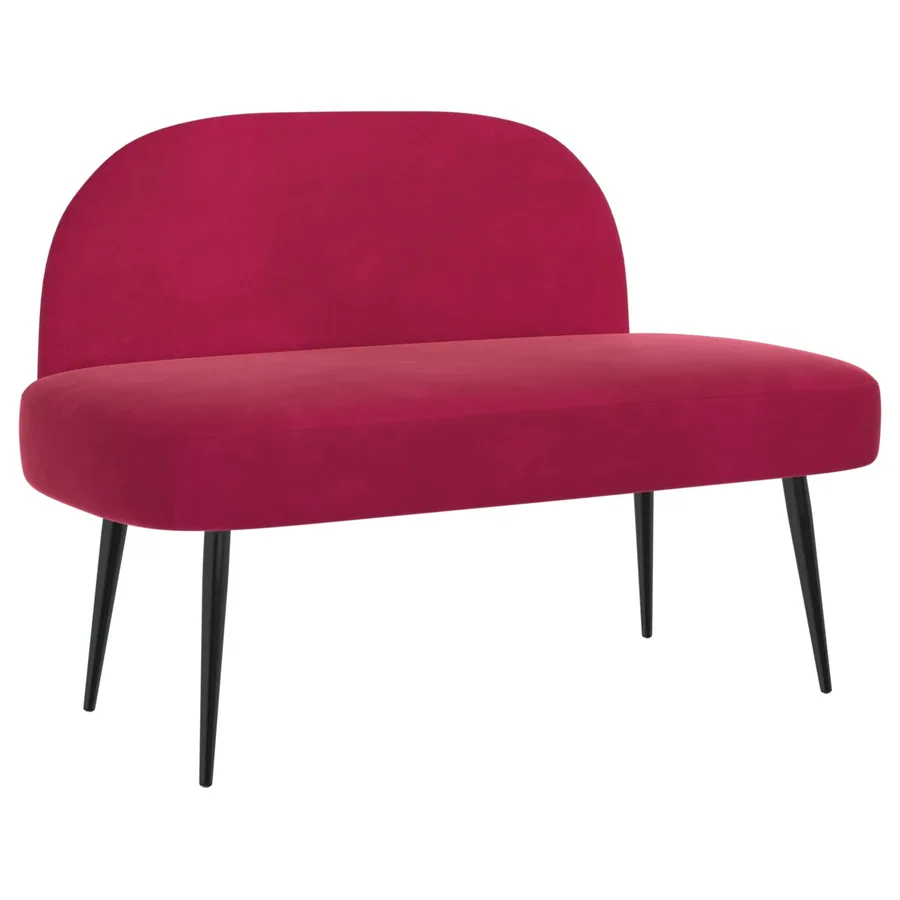 Banc rembourré avec dossier Bordeaux 110 x 60 x 76 cm Velours - 2