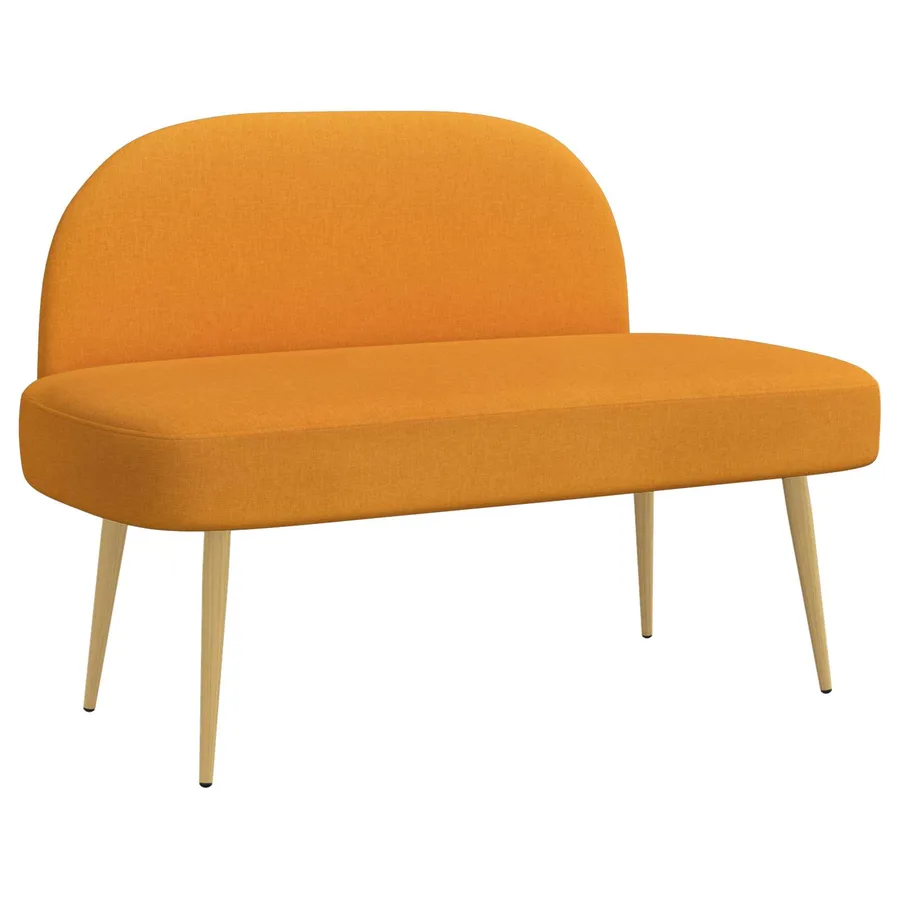 Banc rembourré avec dossier Jaune foncé 110 x 60 x 76 cm - 2