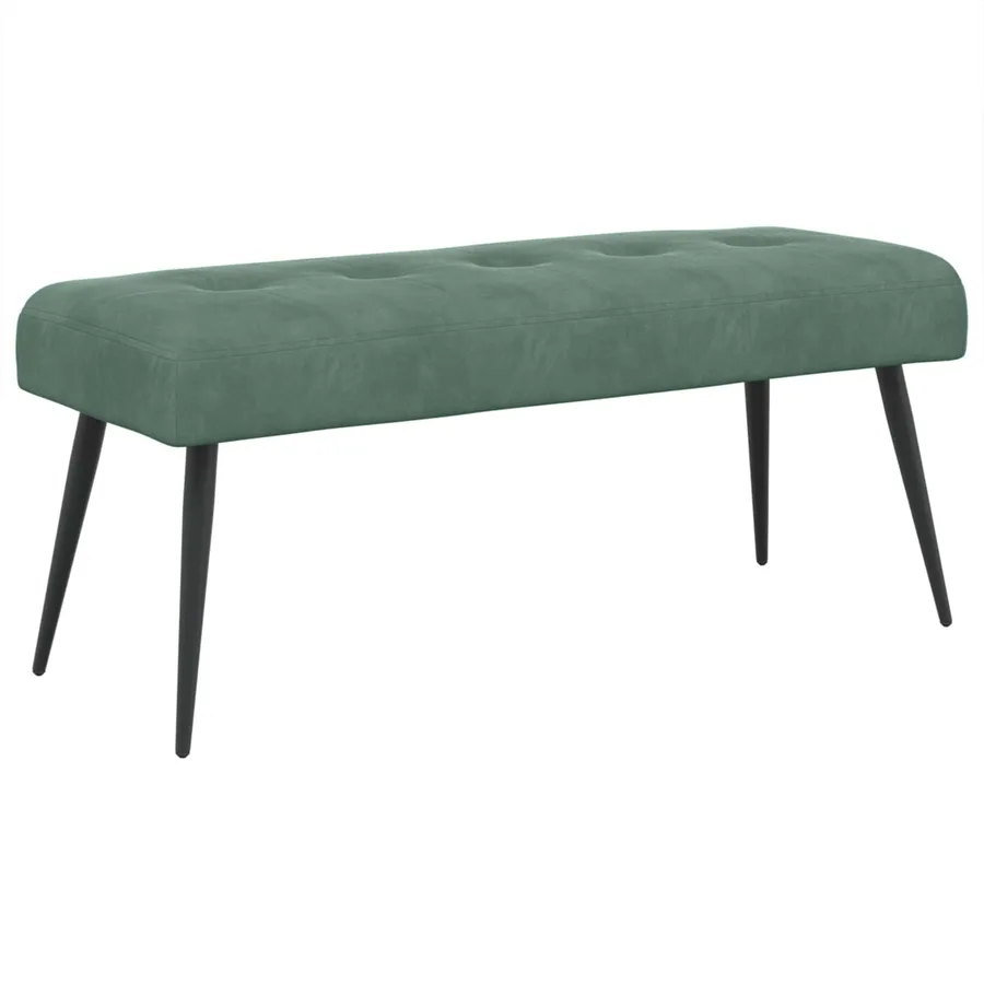 Banc avec capitonnage bouton Vert Mer 110 x 40 x 46 cm Velours - 2
