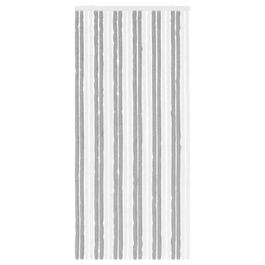 Rideau anti-insectes en chenille Gris et blanc 100 x 220 cm - 3