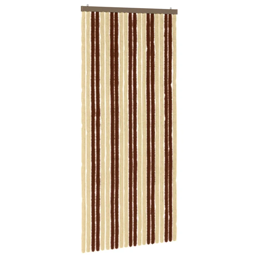 Rideau anti-insectes en chenille Marron et beige 90 x 200 cm - 2