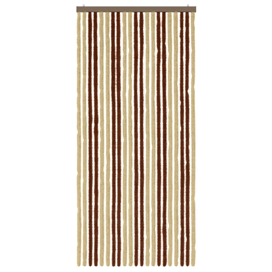 Rideau anti-insectes en chenille Marron et beige 90 x 200 cm - 3